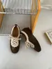 Sapatos Mary Jane rasos de cadarço com sola macia, estilo retrô, bico redondo, para mulheres, outono 2026, sola plana, com cadarço e detalhes em couro genuíno