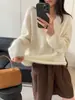 Nuevo Suéter de Punto para Mujer, Otoño 2026, Estilo Coreano Elegante, Color Sólido, Cepillado, Cuello en V, Manga Larga, Versátil, Casual para el Trabajo