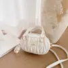 Bolso de Hombro Cruzado de Color Sólido, Versátil, Textura Plisada, Moda Simple, Nuevo Estilo Primavera 2026 para Niños y Niñas