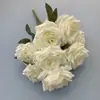Flor Artificial nueve cabezas diamante rosa mango rayo fondo haz decoración del hogar camino plomo rizado conjunto pared de flores boda Exterior
