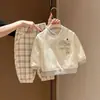 Conjunto de Bebé para Principios de Primavera 2026 Nuevo Estilo Súper Coreano Elegante Estilo Casual Sudadera Pantalones Conjunto Separado de Dos Piezas Ropa de Abrigo