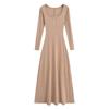 Ropa de mujer de moda YPFF, vestido de manga larga de alta calidad para chicas europeas y americanas, vestido de otoño con temperamento adelgazante y cintura nueva