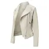 Solapa Mujer Ajustado Cuero Mujer Primavera y Otoño Delgado Manga Larga Abrigo Chaqueta talla extra Ropa de Cuero Estilo Rock Oscuro Mujer