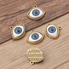 Accesorios de joyería de aleación para bricolaje, 6 colores, 19 x 22 mm, base de ojo del diablo, collar, pulsera, accesorios, colgante de ojo