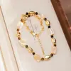 Colar de Contas Nala com Concha Natural e Olho de Tigre para Mulheres Design de Nicho Retro de Luxo Leve Corrente para Clavícula Colar com Toque de Alto Padrão