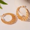 Aretes de Pin de Círculo Geométrico Metálico Europeo y Americano Plata Aretes Galvanoplastia Oro Real Personalidad Nicho Temperamento Aretes de Alta Gama para Mujer