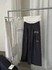 Calça de Terno Casual com Design Reto de Perna Larga e Caimento Solto, Estilo Old Money para Meninas, Cor Contrastante na Cintura, Verão