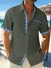 2025 Camisa de Manga Corta Hawaiana Amazon Hombres Europeos y Americanos Comercio Exterior Transfronterizo Primavera Nueva Camisa de Encaje Pedido