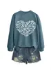 Amazon eBay Estación Independiente Moda Casual Mujer Forma de Corazón de Calabaza Hoja Otoño Invierno Cuello Redondo Manga Larga Sudadera Comercio Exterior