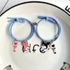 Pulsera de cuerda de mano con imán que se atrae para parejas de novias, un par de pulseras para amantes, banda de goma de dibujos animados con atracción magnética, sonido de sacudida, rojo de internet