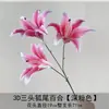 Flores de Lírio Simuladas Impressas em 3D Lírio de 3 Cabeças Arranjo para Salão de Casamento Arranjo de Flores Decoração para Sala de Estar de Casa Flor Artificial