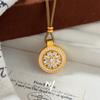 2025 Nova Loja de Ouro Mesmo Estilo Ouro de Areia Vietnamita Novo Estilo Chinês Pingente de Bússola de Girassol de Diamante Pingente de Zircônia Rotativo