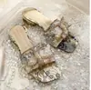 Chanclas de Pedrería 2023 Nuevas de Verano con Tacón Grueso Zapatillas de Mujer Verano Moda Exterior de Fondo Plano Zapatos de Salida para Damas Chanclas