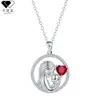Collar Rojo de Zircón para Madre e Hija para Mujer Lujo Ligero Diseño de Nicho Temperamento Moda Colgante Venta al por Mayor Transfronteriza Envío en 24 horas