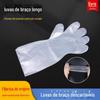 Luvas Plásticas Descartáveis Estendidas de Grau Alimentício Personalizadas de Fábrica Luva de Braço Pe Cozinha Exportação Luva de Braço Estendida