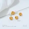 Cobre Plateado que Conserva el Color con Oro Real de 24K Incrustado con Zirconia Patrón de Calabaza Corazón Separadores de Perlas Perlas Cuadradas Turquesa Accesorios Hechos a Mano de Oro Arena