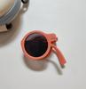 Gafas de Sol para Niños y Niñas, Gafas de Sol Anti-UV Plegables, Protector Solar Color Crema para Bebés, Elegante Espejo Redondo Pequeño