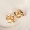 Flor de Metal Gota de Agua Transparente Accesorio para el Cabello Flor Dorada Pasador Dorado Popular Simple Diseño de Alta Gama Joyería Accesorio para el Cabello