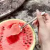 Colher Pá Martelada de Aço Inoxidável Colher Criativa de Cozinha Doméstica para Misturar Colher de Sobremesa de Melancia Colher de Luxo Acessível Colher Popular