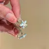 Anel Flor de Concha da Ilha do Mar ~ Estrela do Mar Azul Pérola para Mulheres Anel de Dedo Indicador Estilo Férias na Praia para Mulheres Anel de Design Exclusivo