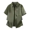 Camisas de Verão Masculinas Atacado Manga Curta Sensação de Gelo Soltas Nicho Senso de Design Divertido Novo Estilo Tops Masculinos Tendência Versátil