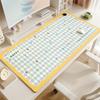 Alfombrilla de ratón calefactable estilo crema, almohadilla calentadora de escritorio extragrande para niñas, almohadilla calentadora de manos para escritorio de computadora de oficina de aspecto elegante
