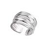 Anillo K-Style de Plata de Ley S925 Chapado para Mujer Cruz Brillante Geométrico Multicapa Estilo Frío Simple Elegante Nicho Anillo para Dedo Índice Verano