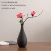 Mesa Retro Negra Estilo Chino para Sala de Estar Decoración con Flores Secas Jarrón Pequeño de Cerámica Mesa de Café Arreglo Floral Zen