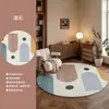 Alfombra redonda moderna minimalista gruesa de cachemira sintética antideslizante fácil de cuidar para sala de estar alfombra de sofá dormitorio alfombra resistente al desgaste junto a la cama
