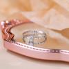 Anillo de Circonita Brillante de Moda Simple Estilo Coreano para Mujer Plata de Ley S925 Anillo de Dedo Combinable Anillo Abierto Distintivo