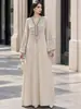 Ropa Nueva para Mujer Transfronteriza Vestido Túnica Larga Bordado Bordado Bordado con Cuentas Perforación en Caliente Festival Vestido Formal Fábrica Comercio Exterior Venta al por Mayor
