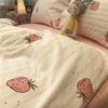 Funda de edredón de cuatro piezas con letras de moda nórdica, sábana para cama doble, suministros superiores