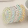 Diadema de línea telefónica de puntos transparentes Cuerda para el pelo gruesa de alta elasticidad con lunares Atadura para coleta Bola en la cabeza Accesorios para el cabello Amazon