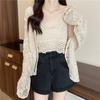 Holiday Hollow Crochet Tejido Pequeño de Tirantes Todo Fósforo Borla Tejido Sin Mangas Chaleco Camisa Base Top Corto Mujer Verano