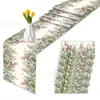 Zc095 Bandera de Mesa de Flores Retro de Primavera Mantel Mantel Individual de Mesa para Fiesta Tema Festivo Decoración Retro Sala de Estar del Hogar