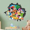 Mickey Mouse Efecto 3D Rompiendo la Pared Pegatinas de Pared para Habitación Infantil Pegatinas de Pared para Estudio Dormitorio Pegatinas de Póster Material Autoadhesivo de PVC Minnie