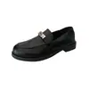 Sapatos Mocassins Pretos de Design de Nicho para Mulheres 2026 Nova Primavera Versáteis com Saias Salto Baixo Mary Janes Sapatos Pequenos de Couro
