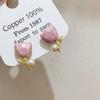 Aretes de Tulipán con Esmalte Dulce Francés para Mujer, Nicho de Alta Gama, Perla Imitación Elegante, Aretes Combinables