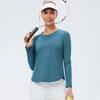 Nueva Ropa Deportiva para Mujer de Otoño e Invierno de Manga Larga Holgada Transpirable de Secado Rápido Ropa de Fitness Camiseta Tenis Yoga Running Top 12526