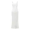 Comércio Exterior 2025 Inverno Novo Estilo Europeu e Americano Moda Feminina Sexy Hot Girl Cor Sólida Slim Vestido de Alça Longa