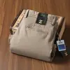 Pantalones de Sarga Lavada para Hombre, Gruesos, Forro de Algodón Cepillado, Versátiles, Ligeramente Elásticos, Cintura Media-Alta, Rectos, Casual de Negocios