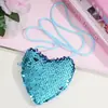 Mochila Creativa con Cremallera Transfronteriza para Niños con Lentejuelas, Portatarjetas, Billetera para Monedas, Bolso Cruzado para Niñas Pequeñas, Forma de Corazón, Lindo Estilo Ins para Niñas Jóvenes