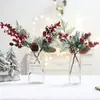 Decoración de Navidad diseño de escena decoración de escritorio Rama de Cedro simulación PVC decoración de bonsái enchufe decoración de barra
