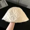 Gorro de Pescador Tejido de Rejilla de Diamantes Gris para Mujer Otoño Invierno Liso Casual para Circunferencia de Cabeza Grande Que Adelgaza la Cara
