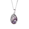 Zhouhang Jewelry Venta Caliente Transfronteriza Colgante de Cristal Natural con Collar de Pavo Real de Amatista Joyería de Moda al por Mayor
