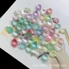 Gradiente 15*22mm Pétalos de Loto Perlados Pulsera DIY Cadena para Teléfono Adorno Colgante para Coche Accesorios con Cuentas Materiales de Decoración