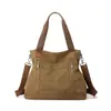 Bolsa casual artística para mulheres 2025 nova moda bolsa transversal versátil grande capacidade bolsa de lona feminina bolsa de ombro casual