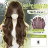 Peruca para Cabeça Inteira para Mulheres, Couro Cabeludo Realista Grande, Finamente Trabalhada com Franja Curvada para Fora, Ondas Grandes, Cachos em Camadas, Peruca Completa para o Dia a Dia