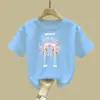 2433#2025 Nueva Camiseta de Verano para Niñas Estilo Occidental Nuevo Estilo Chino Estilo Nacional Manga Corta Holgada Casual Versátil para Niños