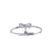 Pulseira Sino de Arco de Cobre Prateado Feminina Selo de Aço S999 Design de Nicho Pulseira de Princesa Jovem de Alta Qualidade